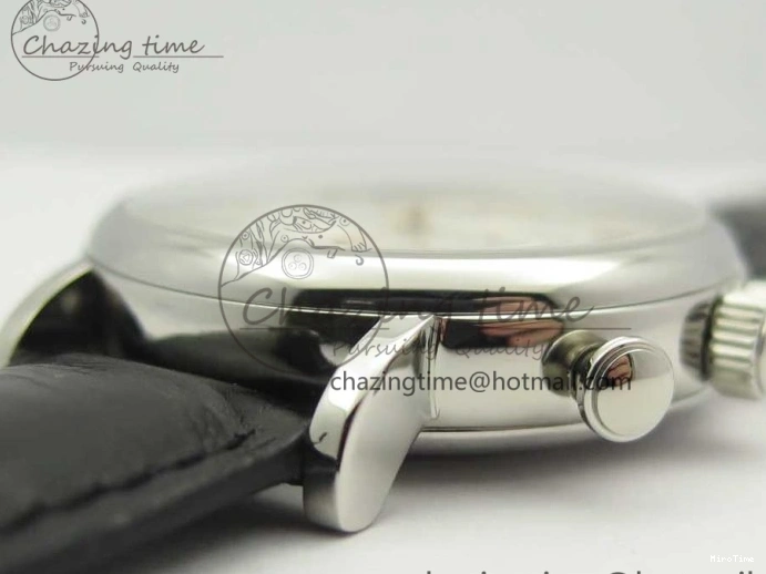 MIROTIME 0129 Snug Portofino IW391022 SS ZK 1:1 Best Edition White Dial Gold Markers On Black Leather Strap A 7130